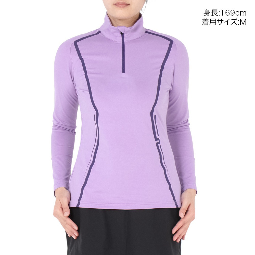 J.LINDEBERG（レディース）ゴルフウェア Lina Quarter ハーフジップ 長袖ハイネックウェア 072-23111-082