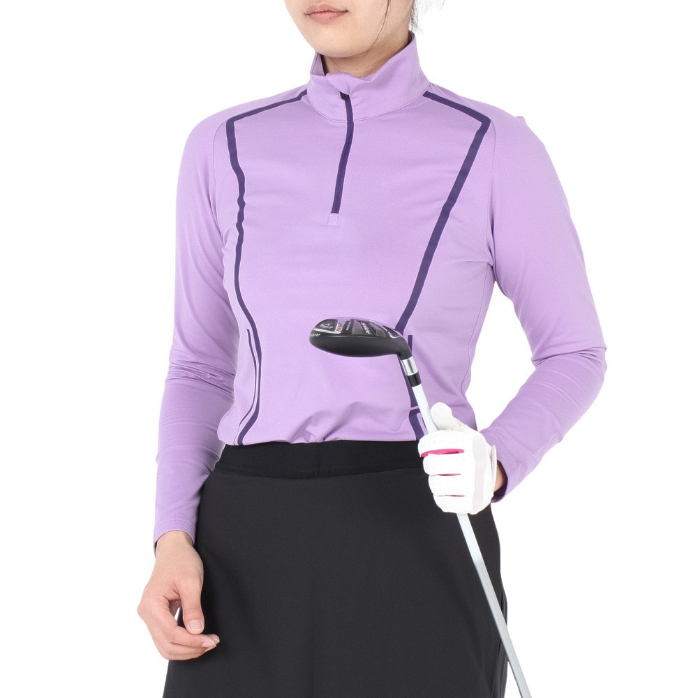 J.LINDEBERG（レディース）ゴルフウェア Lina Quarter ハーフジップ 長袖ハイネックウェア 072-23111-082