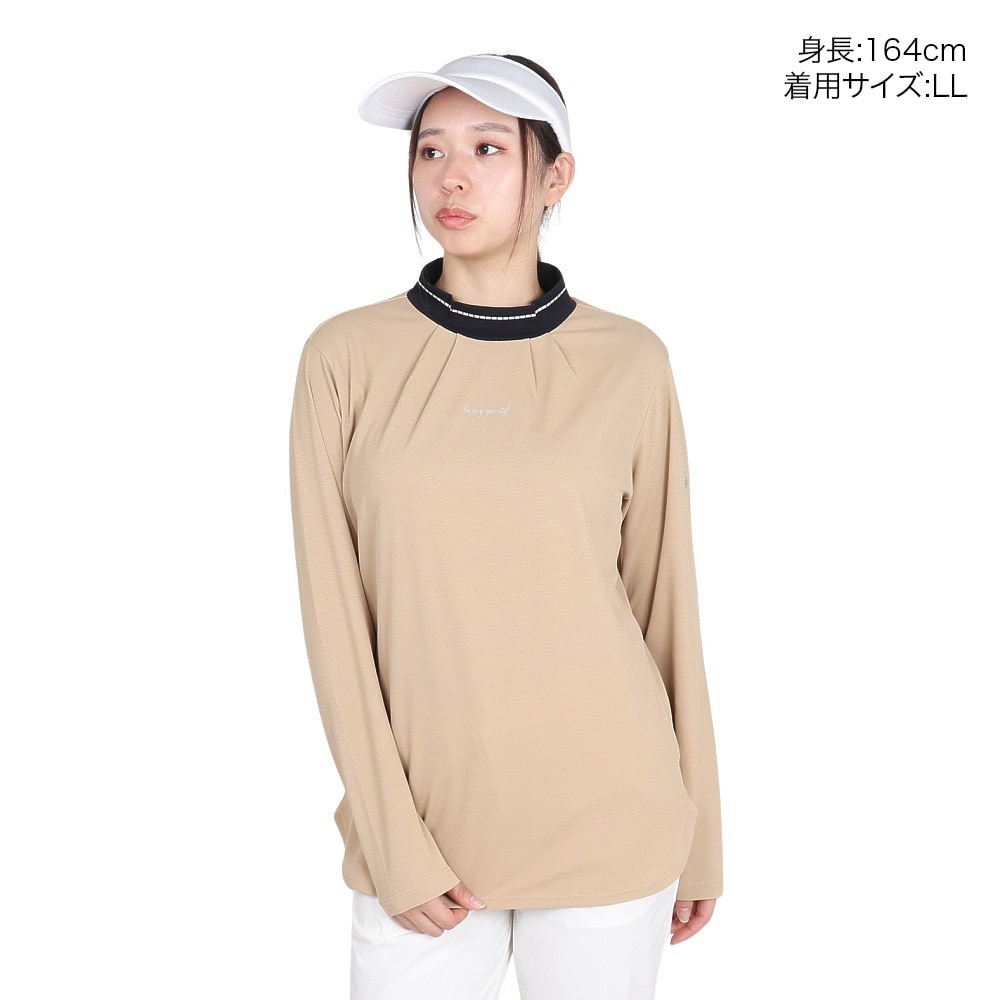ルコックスポルティフ（lecoqsportif）（レディース）ゴルフウェア 吸汗速乾 ストレッチフォーサー モックネックシャツ LG4FLS50L BG00