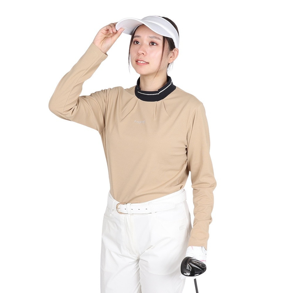 ルコックスポルティフ（lecoqsportif）（レディース）ゴルフウェア 吸汗速乾 ストレッチフォーサー モックネックシャツ LG4FLS50L BG00