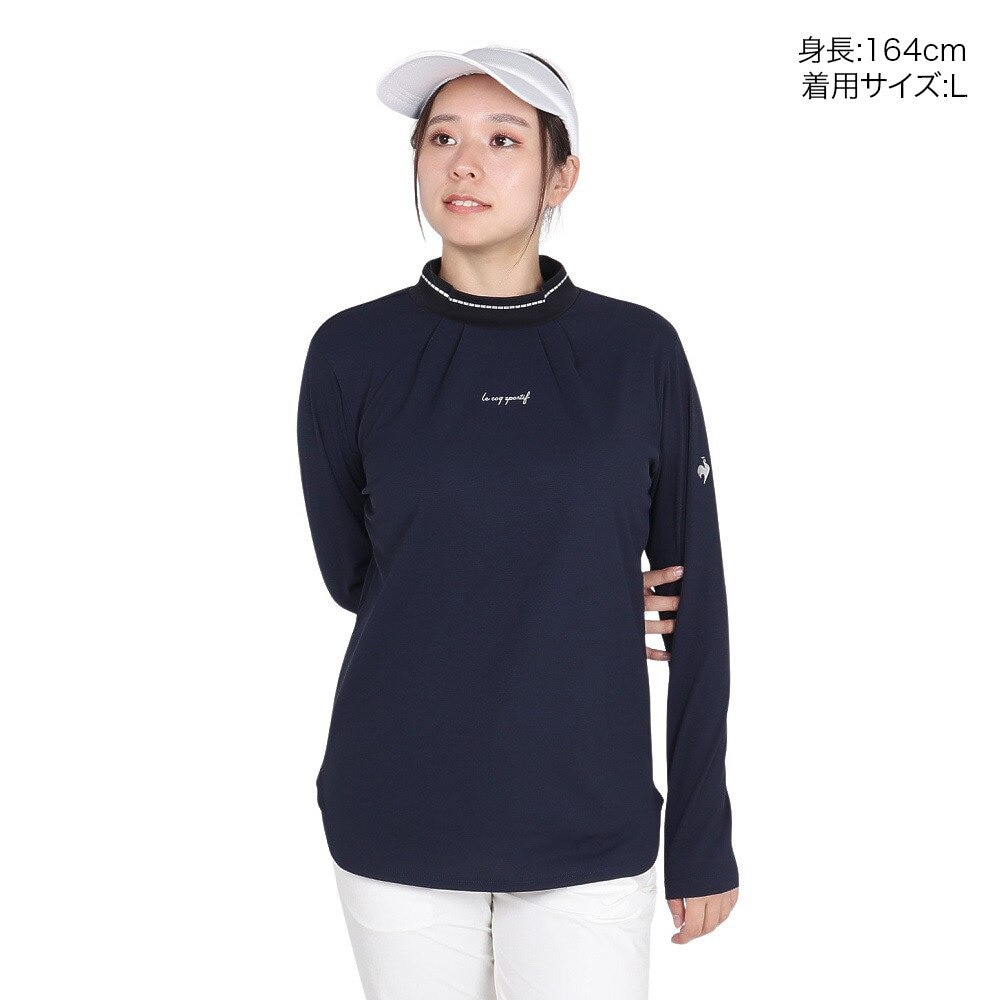 ルコックスポルティフ（lecoqsportif）（レディース）ゴルフウェア 吸汗速乾 ストレッチフォーサー モックネックシャツ LG4FLS50L NV00