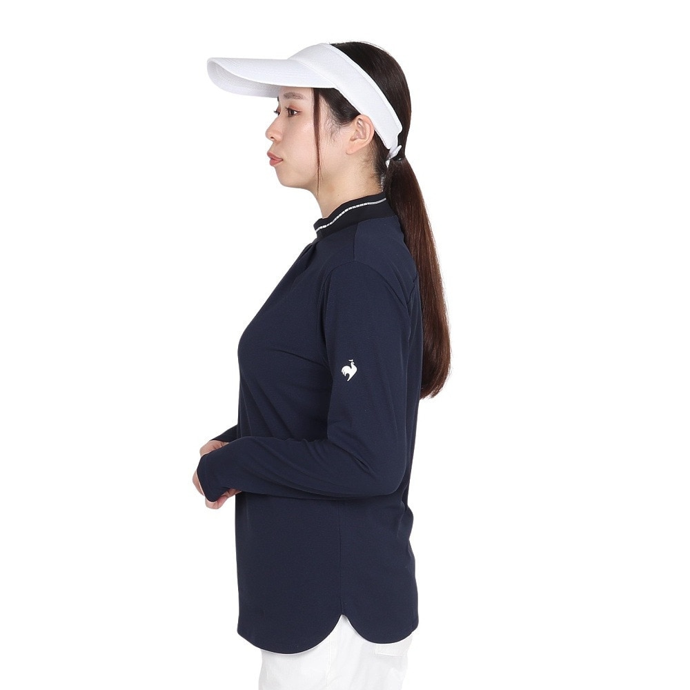 ルコックスポルティフ（lecoqsportif）（レディース）ゴルフウェア 吸汗速乾 ストレッチフォーサー モックネックシャツ LG4FLS50L NV00