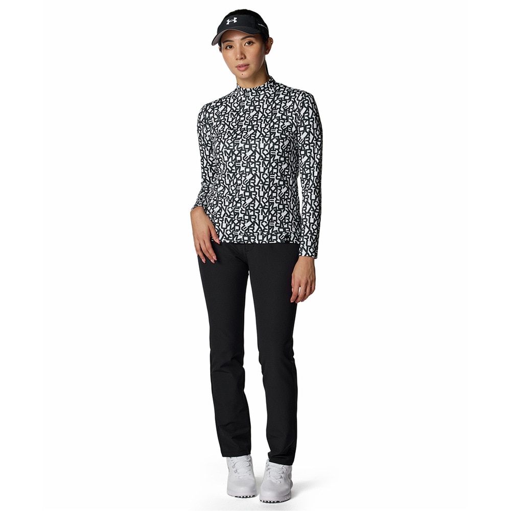 アンダーアーマー（UNDER ARMOUR）（レディース）ゴルフウェア ライブ アーマーニット プリント ロングスリーブ モックネック シャツ 6008806 001