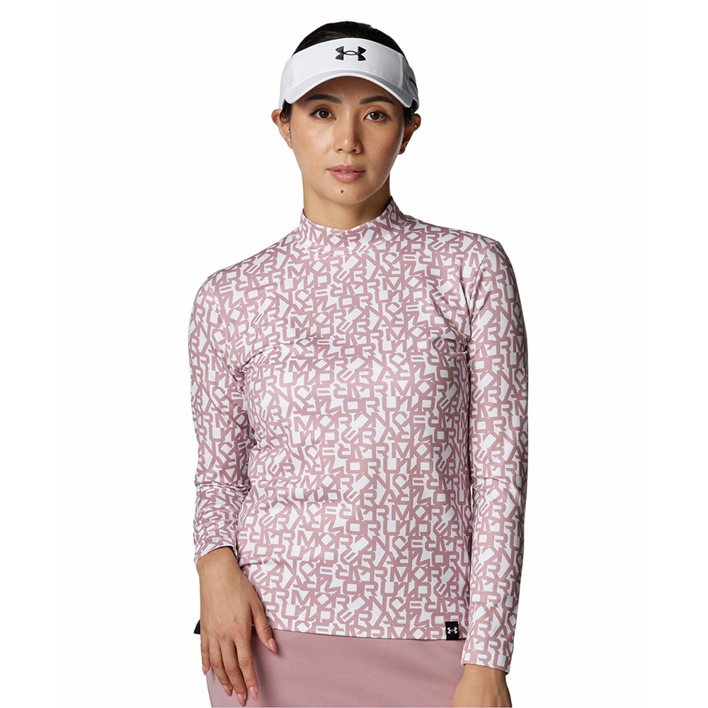 アンダーアーマー（UNDER ARMOUR）（レディース）ゴルフウェア ライブ アーマーニット プリント ロングスリーブ モックネック シャツ 6008806 673