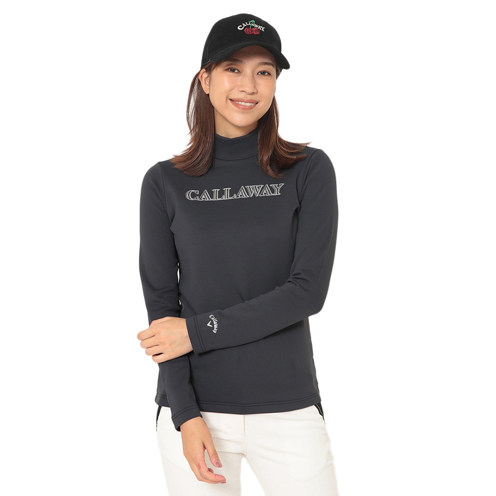 キャロウェイ（CALLAWAY）（レディース）ゴルフウェア 裏起毛ダブルニット長袖モックネックシャツ C25233205-1010