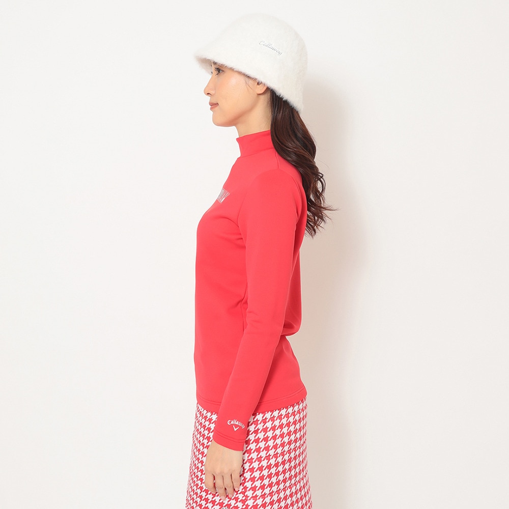 キャロウェイ（CALLAWAY）（レディース）ゴルフウェア 裏起毛ダブルニット長袖モックネックシャツ C25233205-1100