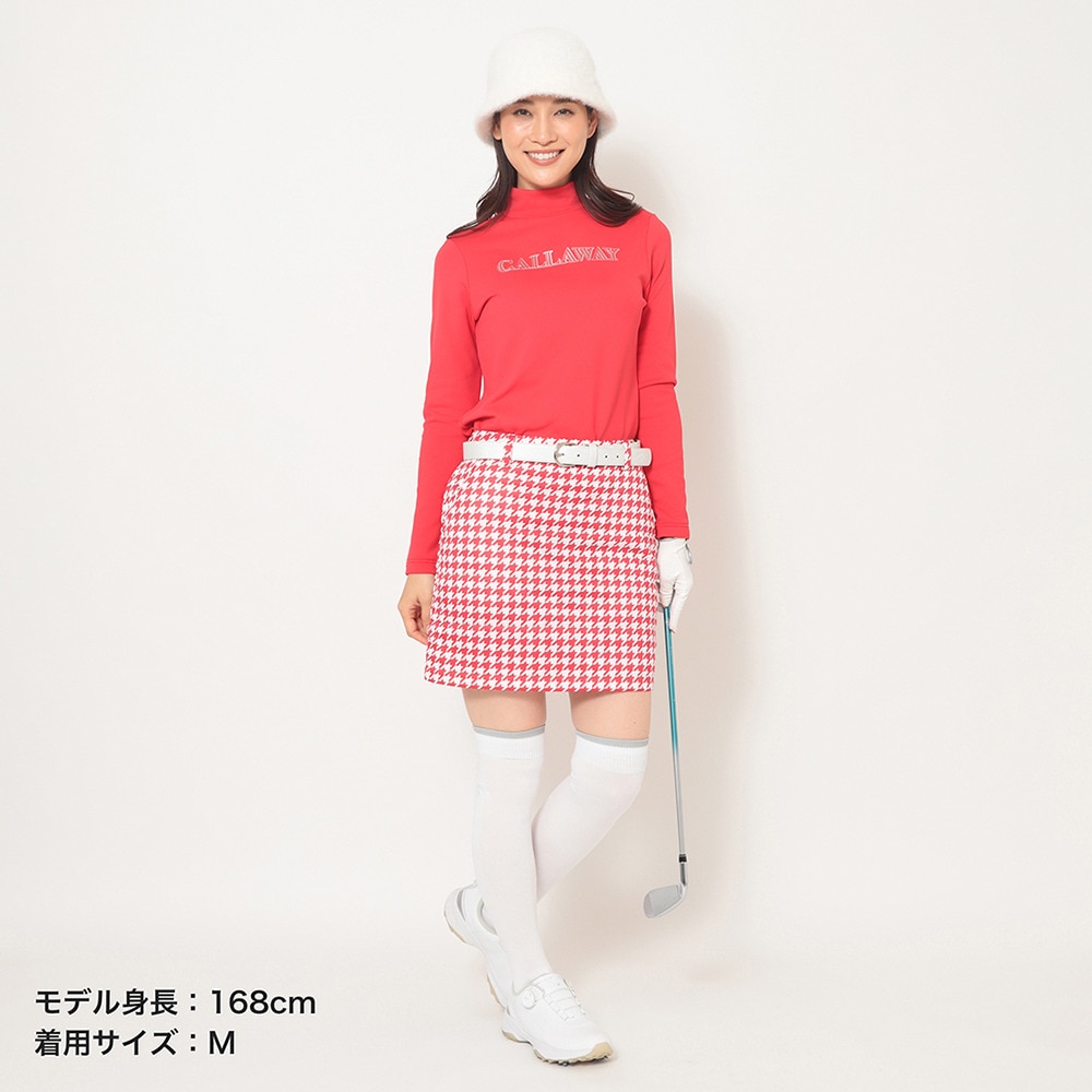 キャロウェイ（CALLAWAY）（レディース）ゴルフウェア 裏起毛ダブルニット長袖モックネックシャツ C25233205-1100