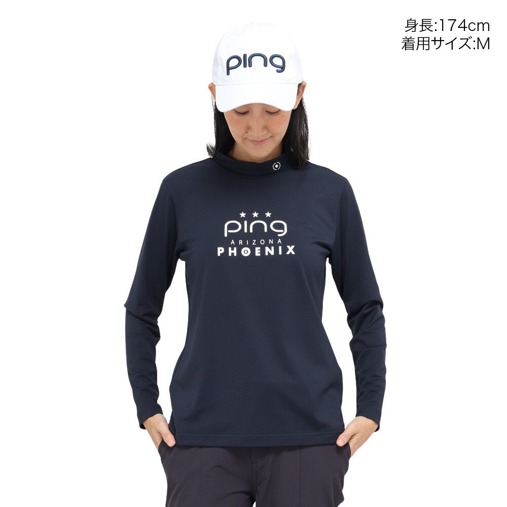 ピン（PING）（レディース）ゴルフウェア トリコットハイネック長袖シャツ 622-5266001-120