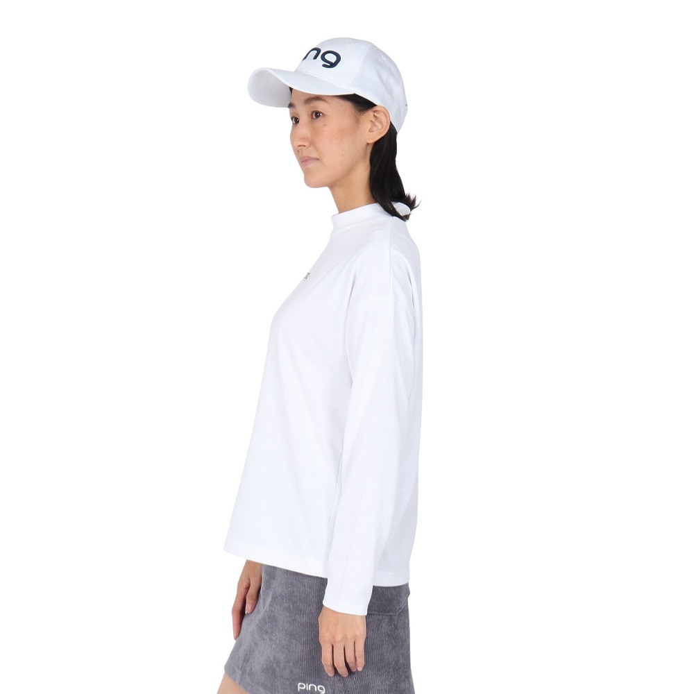 ピン（PING）（レディース）ゴルフウェア 引き揃え天竺ドライミックス長袖ハイネックカットソー 622-5266800-030