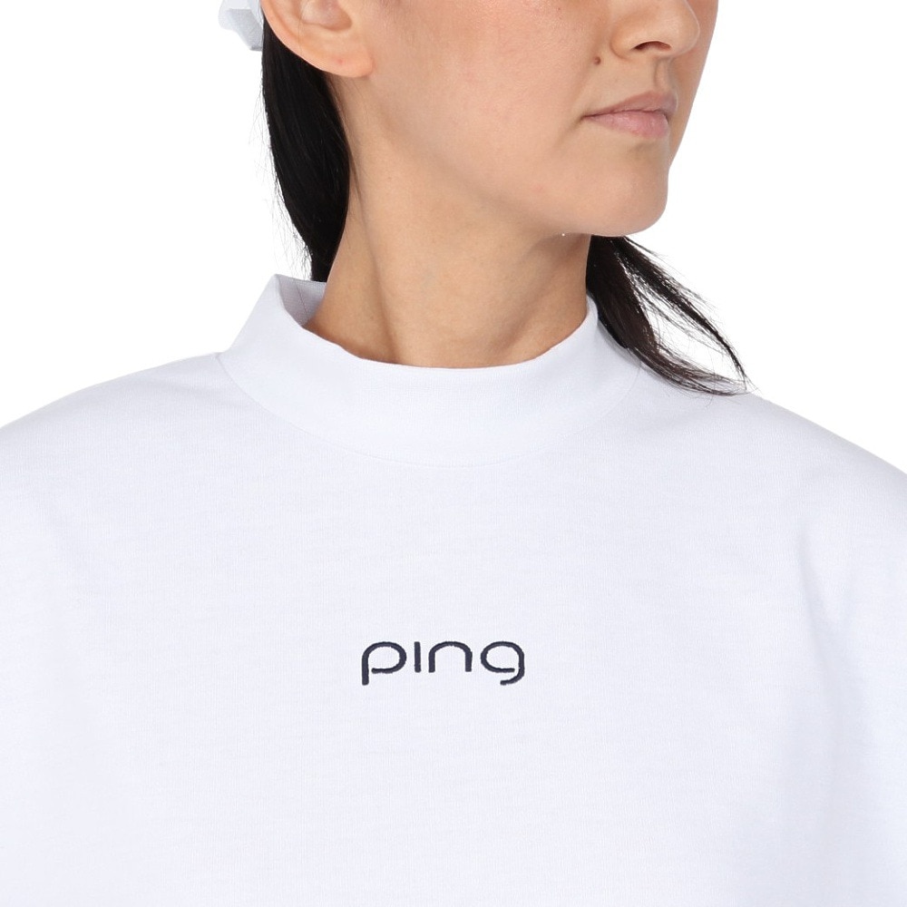 ピン（PING）（レディース）ゴルフウェア 引き揃え天竺ドライミックス長袖ハイネックカットソー 622-5266800-030