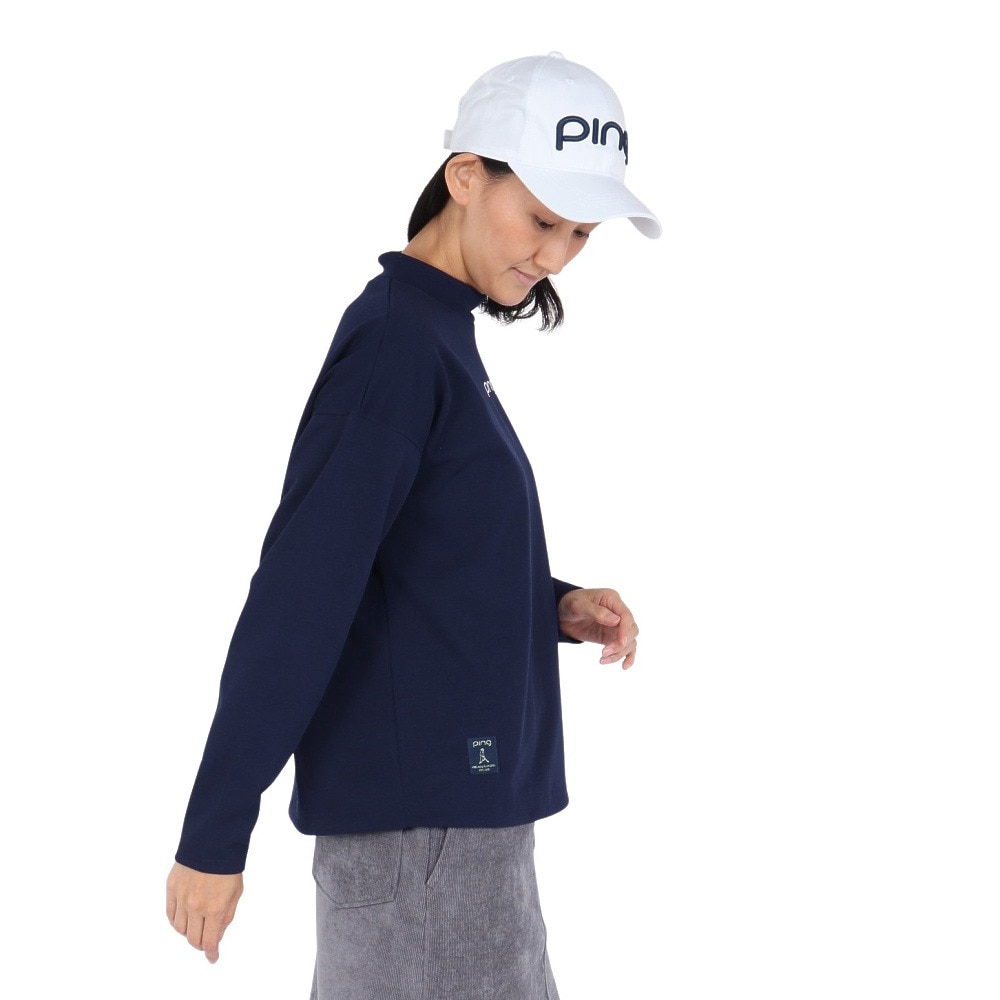 ピン（PING）（レディース）ゴルフウェア 引き揃え天竺ドライミックス長袖ハイネックカットソー 622-5266800-120