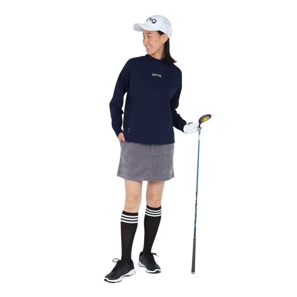 ピン（PING）（レディース）ゴルフウェア 引き揃え天竺ドライミックス長袖ハイネックカットソー 622-5266800-120