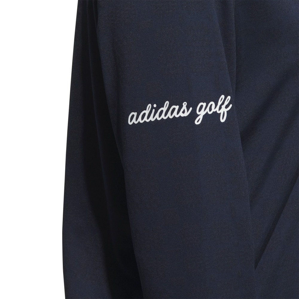 アディダス（adidas）（レディース）ゴルフウェア ジャカード モックネック長袖ポロシャツ JWJ97-JM2995 NVY