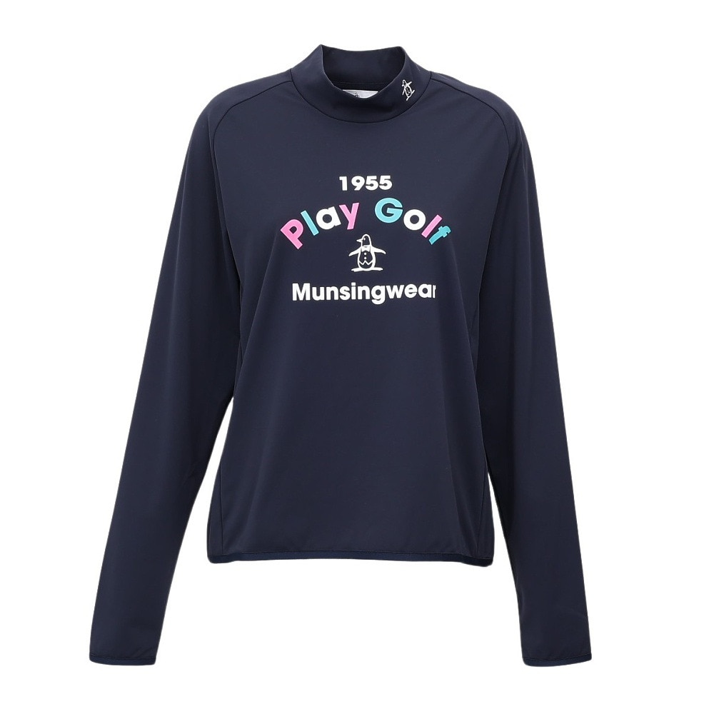 マンシング（MUNSING）（レディース）ゴルフウェア 吸汗速乾 ロゴモックネック長袖シャツ MG5FLS82L NV00