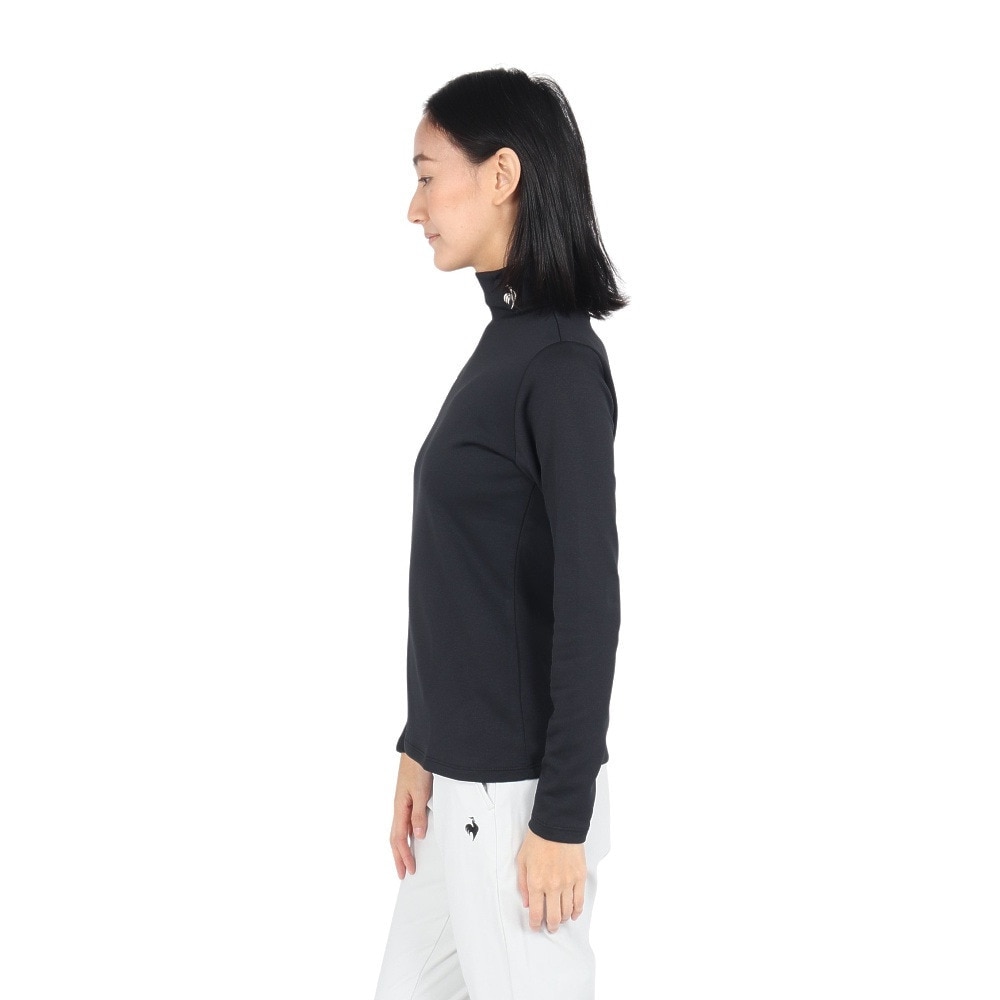 ルコックスポルティフ（lecoqsportif）（レディース）ゴルフウェア 防寒 ヒートナビ 長袖 ハイネックシャツ LG4FLS81L BK00