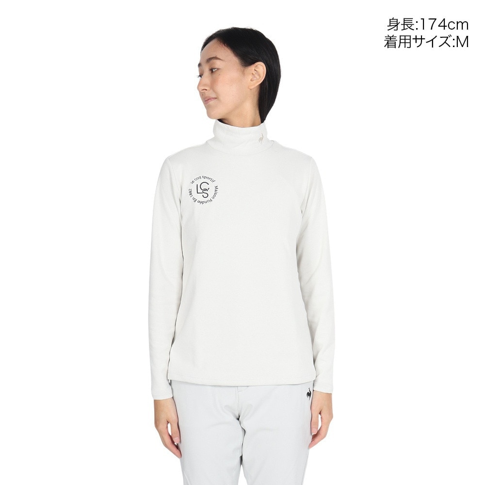 ルコックスポルティフ（lecoqsportif）（レディース）ゴルフウェア 防寒 ヒートナビ 長袖 ハイネックシャツ LG4FLS81L WH00