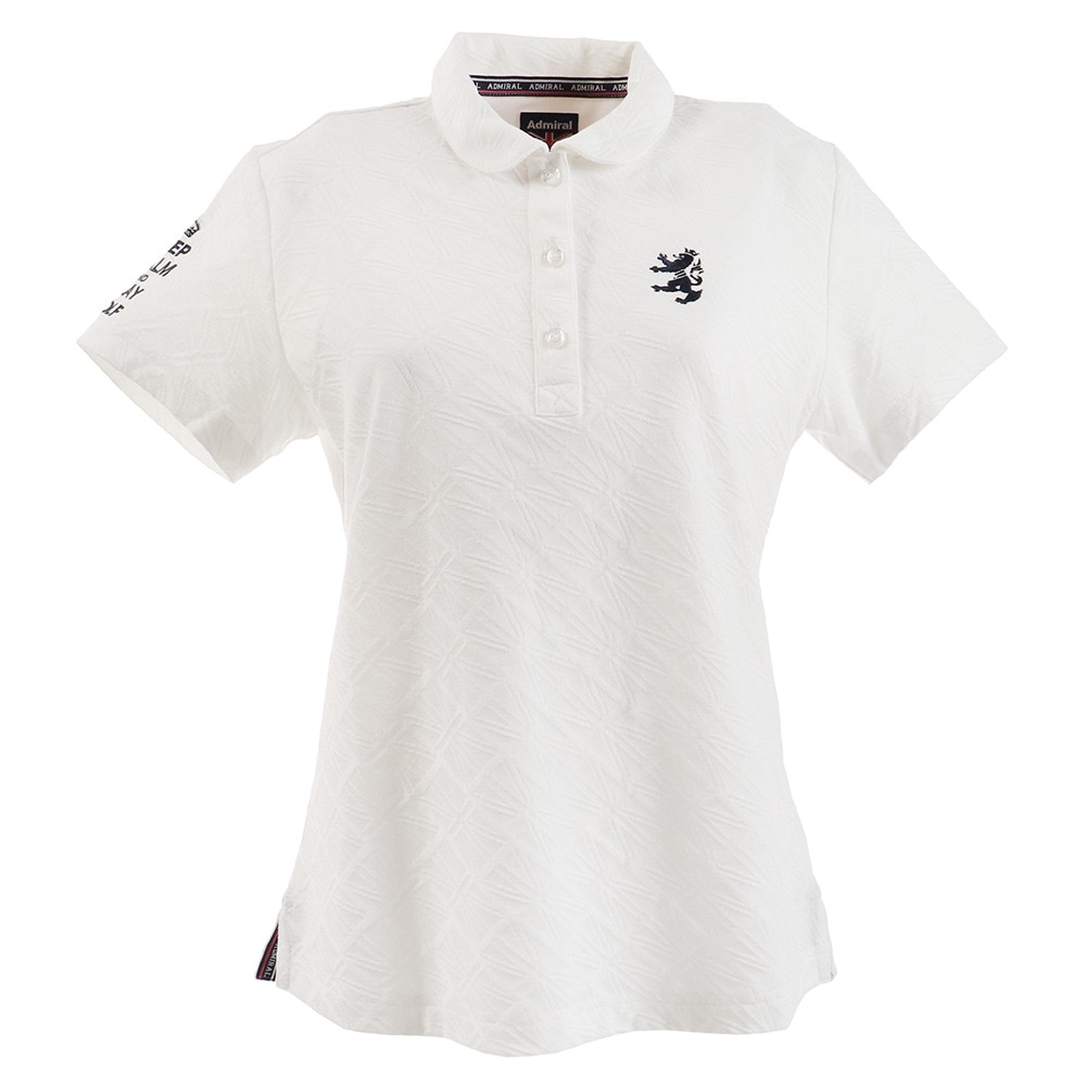 アドミラル ゴルフ ゴルフウェア レディース ユニオンジャックリンクス柄 半袖シャツ ADLA931-WHT Ｌ 10 ウェア