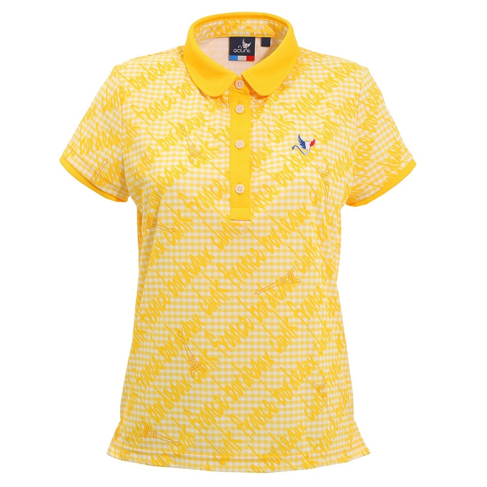クランク ゴルフウェア ギンガムチェックポロシャツ CL5HUG05 YEL Ｍ 20 ゴルフの画像