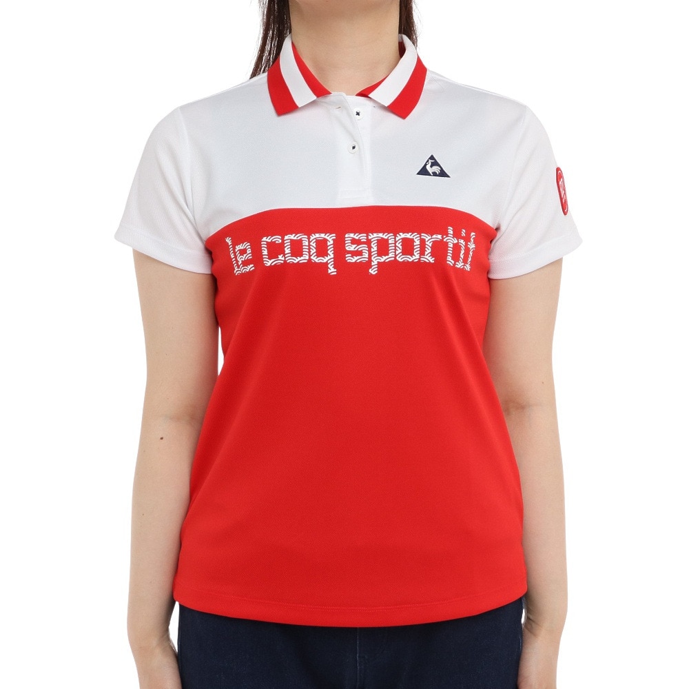 ルコック ゴルフ 胸切替半袖シャツ QGWPJA31XB-RD00 Ｓ 70 ウェアの大画像