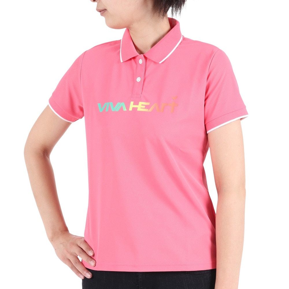 ウ゛ィバハート ゴルフウェア UVカット ロゴカノコ 半袖ポロシャツ 012-24340-073 Ｌ 60 ウェアの画像