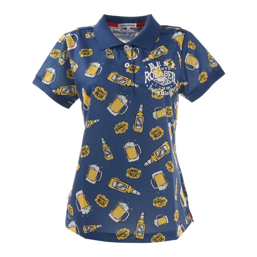 ROSASEN（レディース）ゴルフウェア UV 吸水 速乾 アロハ半袖シャツ 048-25942-097★★★