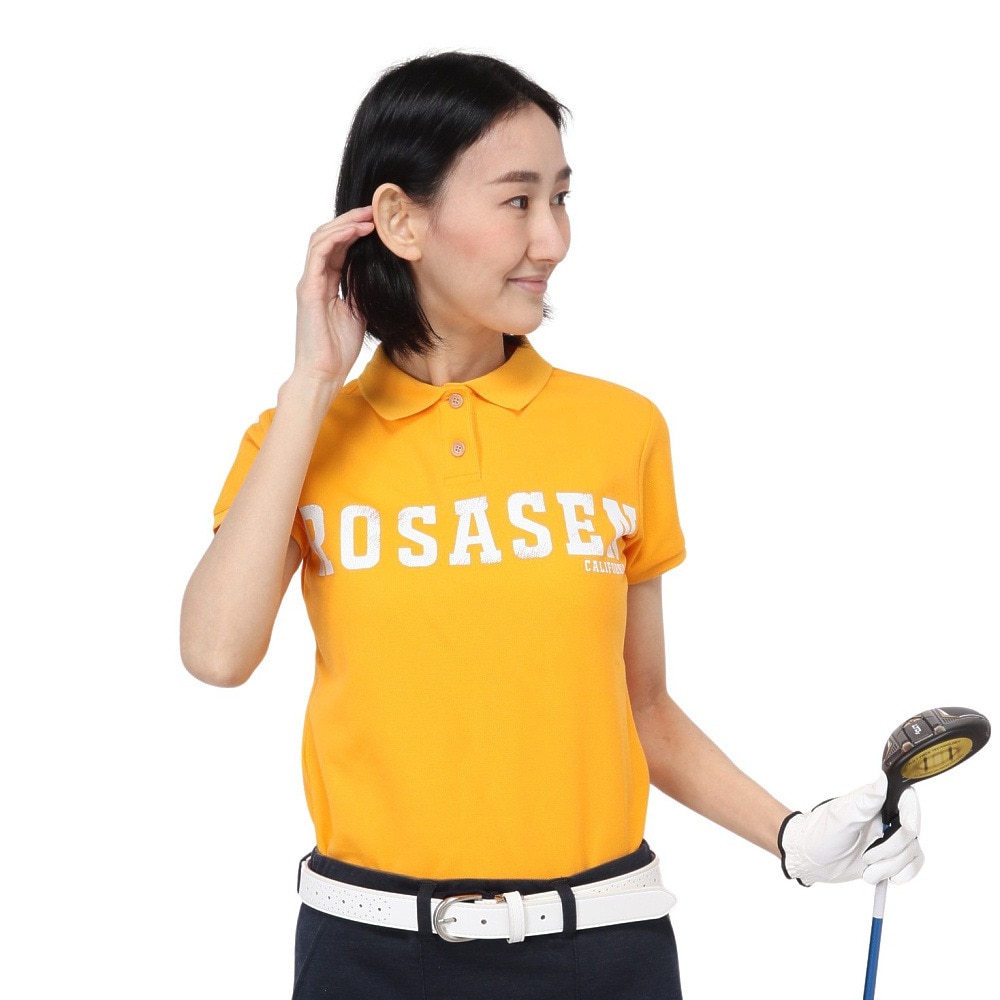 ROSASEN（レディース）ゴルフウェア 鹿の子セオアルファ 半袖ポロシャツ 045-26244-035