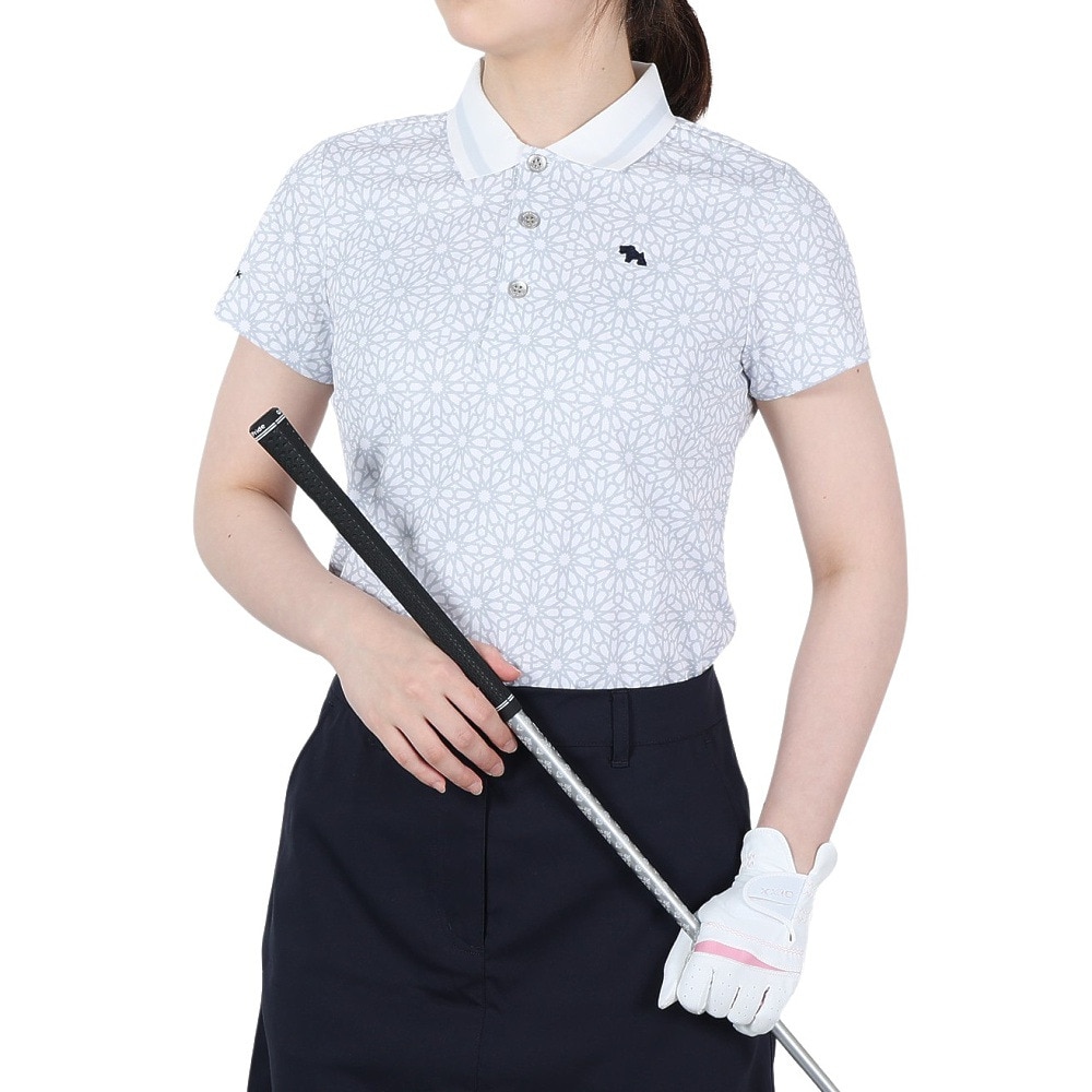 ＜ヴィクトリアゴルフ＞ ヒールクリーク ゴルフウェア Cut Artプリント半袖シャツ 002-26340-005 Ｍ 12 ゴルフ画像