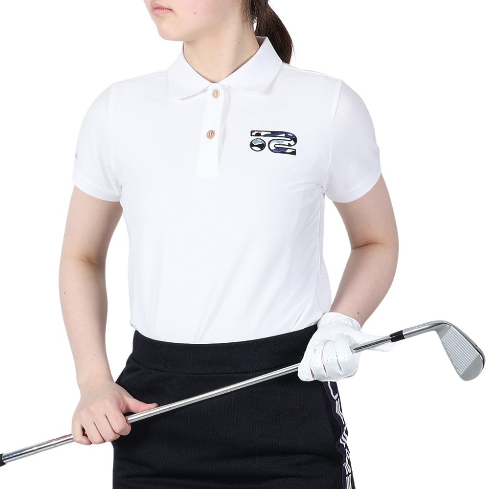 ROSASEN（レディース）ゴルフウェア 吸水 速乾 ツイルストレッチ 半袖ポロシャツ 045-26241-005