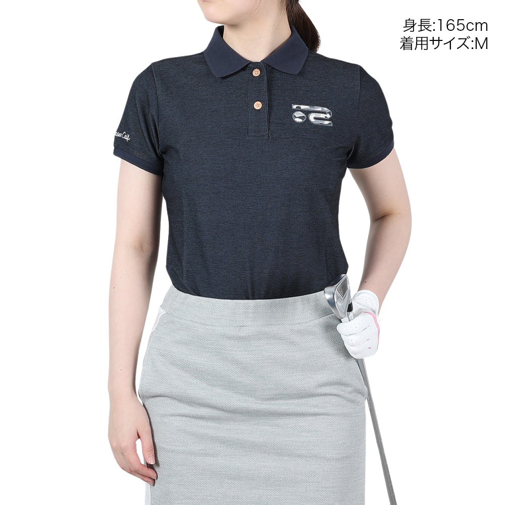 ROSASEN（レディース）ゴルフウェア 吸水 速乾 ツイルストレッチ 半袖ポロシャツ 045-26241-098