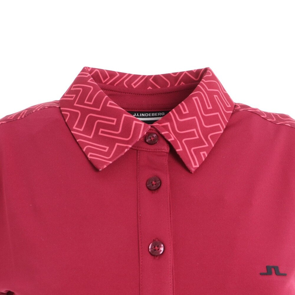 J.LINDEBERG（レディース）ゴルフウェア 半袖 ストレッチ 吸水 速乾 バックプリントポロシャツ 072-26344-066★★★