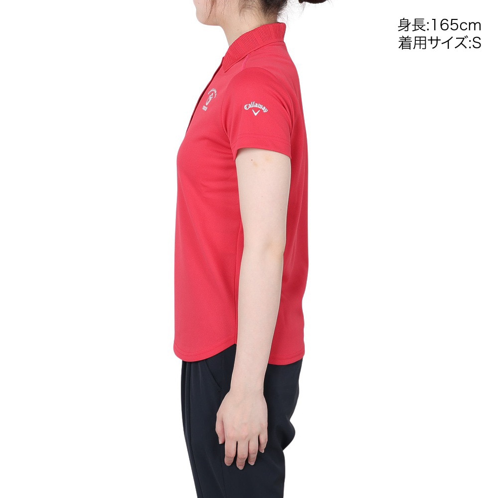 キャロウェイ（CALLAWAY）（レディース）ゴルフウェア 吸汗速乾 UVカット 高通気で涼しい 吸汗速乾 高通気カノコ 半袖ポロシャツ C22134200-1090