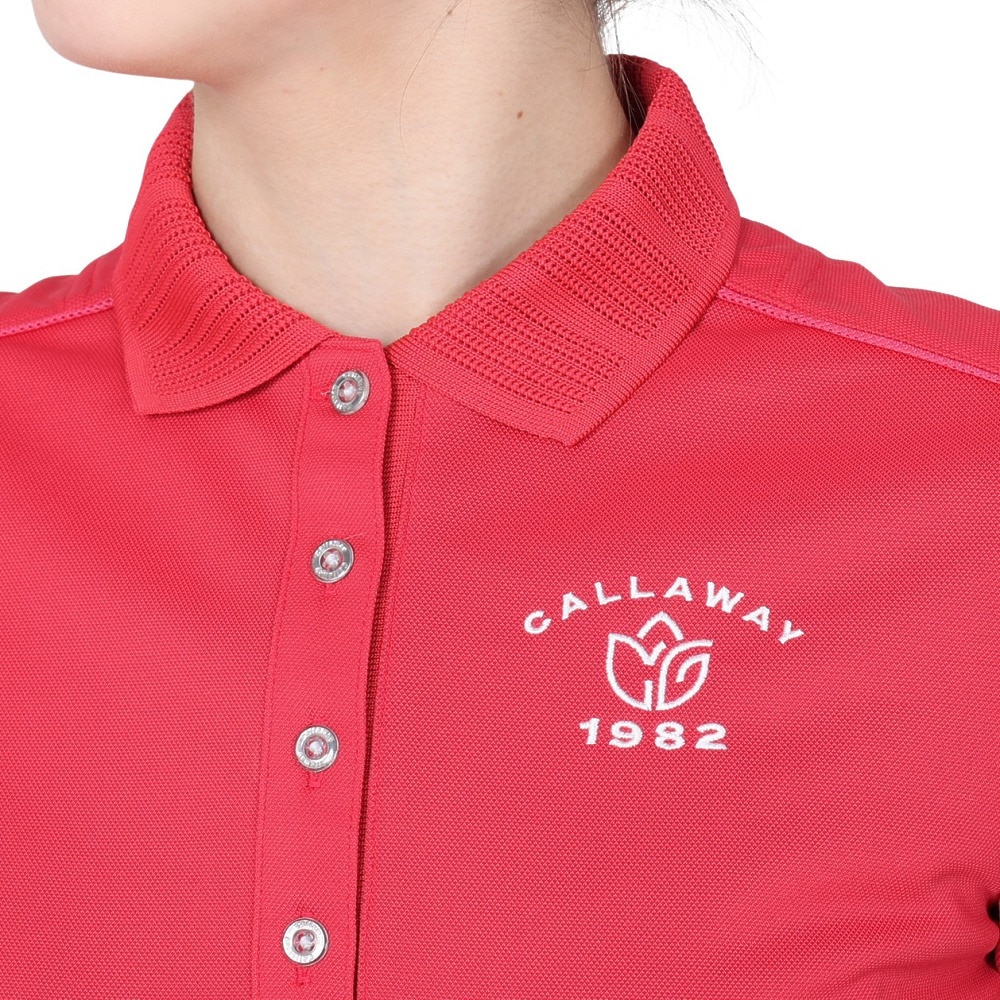 キャロウェイ（CALLAWAY）（レディース）ゴルフウェア 吸汗速乾 UVカット 高通気で涼しい♪ 吸汗速乾 高通気カノコ 半袖ポロシャツ C22134200-1090