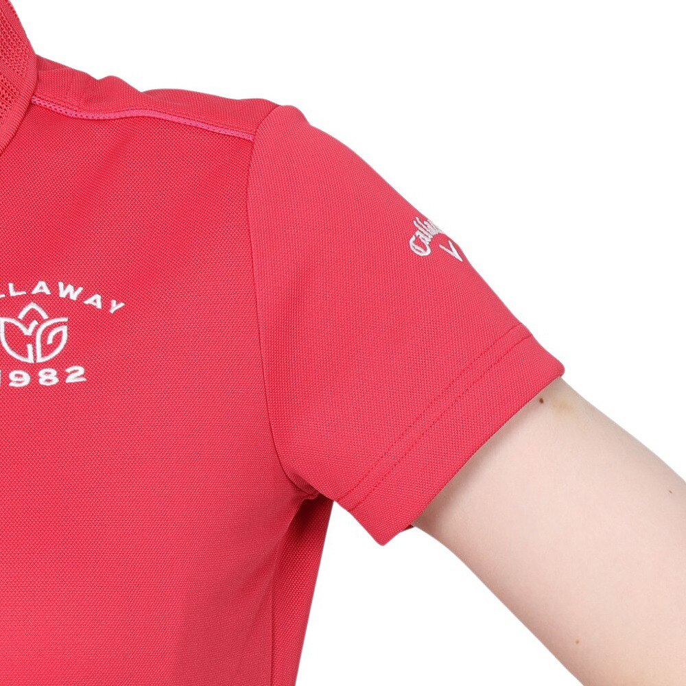キャロウェイ（CALLAWAY）（レディース）ゴルフウェア 吸汗速乾 UVカット 高通気で涼しい 吸汗速乾 高通気カノコ 半袖ポロシャツ C22134200-1090