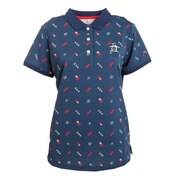 マンシングウエア（MUNSING WEAR）（レディース）ゴルフウェア サンスクリーン 総柄プリント 半袖ポロシャツ MGWTJA03CH NV00