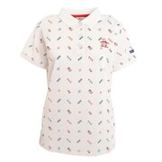 マンシングウエア（MUNSING WEAR）（レディース）ゴルフウェア サンスクリーン 総柄プリント 半袖ポロシャツ MGWTJA03CH WH00