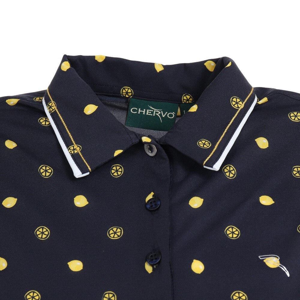 シェルボ（CHERVO）（レディース）ゴルフウェア 吸水 速乾 半袖 総柄ポロシャツ 032-26443-019