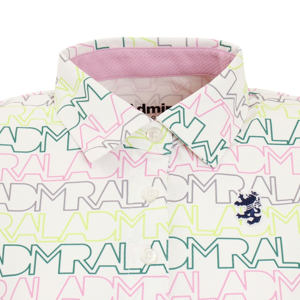 アドミラル ゴルフ（Admiral GOLF）（レディース）ゴルフウェア リゾートプリント 半袖ポロシャツ ADLA228-WHT