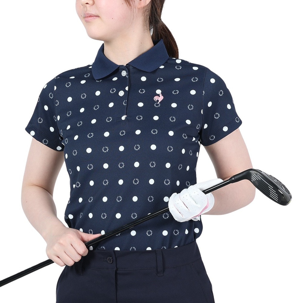 ルコックゴルフ（レディース）ゴルフウェア 吸汗 速乾 ドライプラス 半袖 ポロシャツ QGWTJA15XB NV00