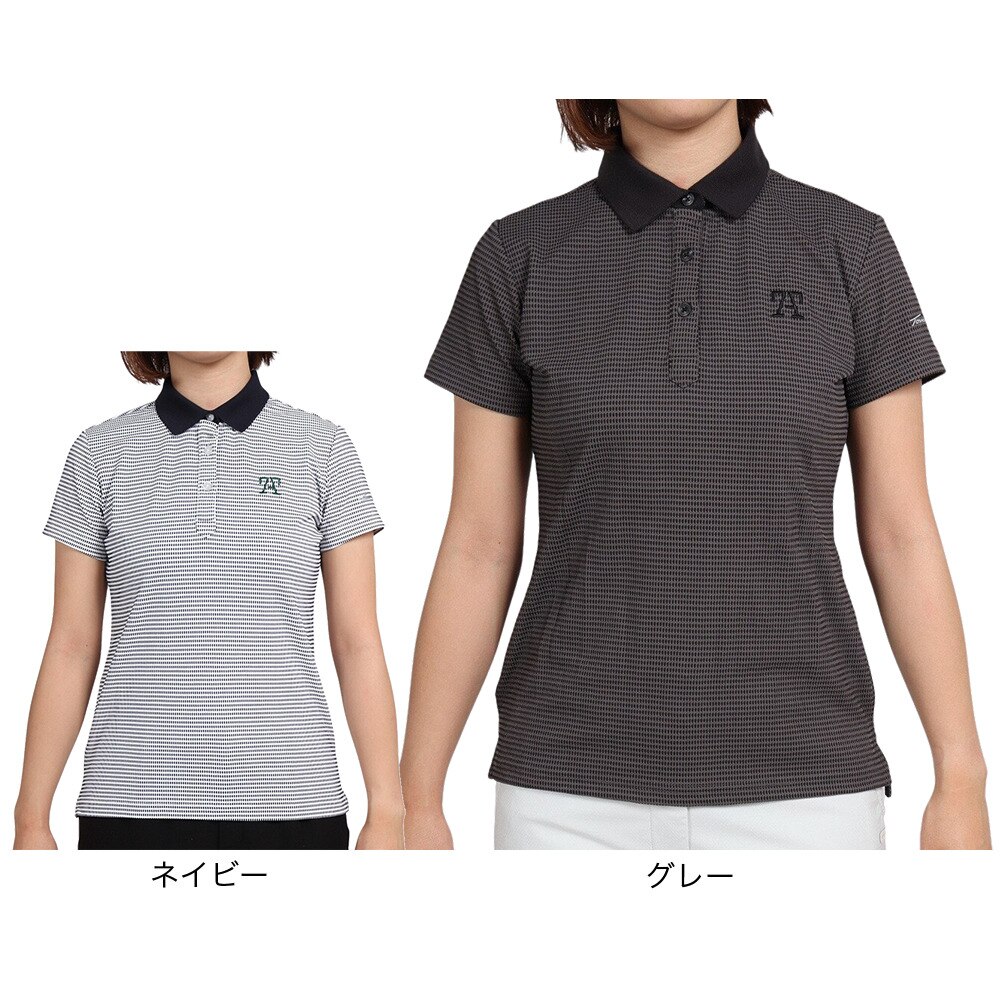 トミーアーマー（Tommy Armour）（レディース）ゴルフウェア 半袖 吸水 速乾 ジャガード ポロ TANB22S072138 NVY
