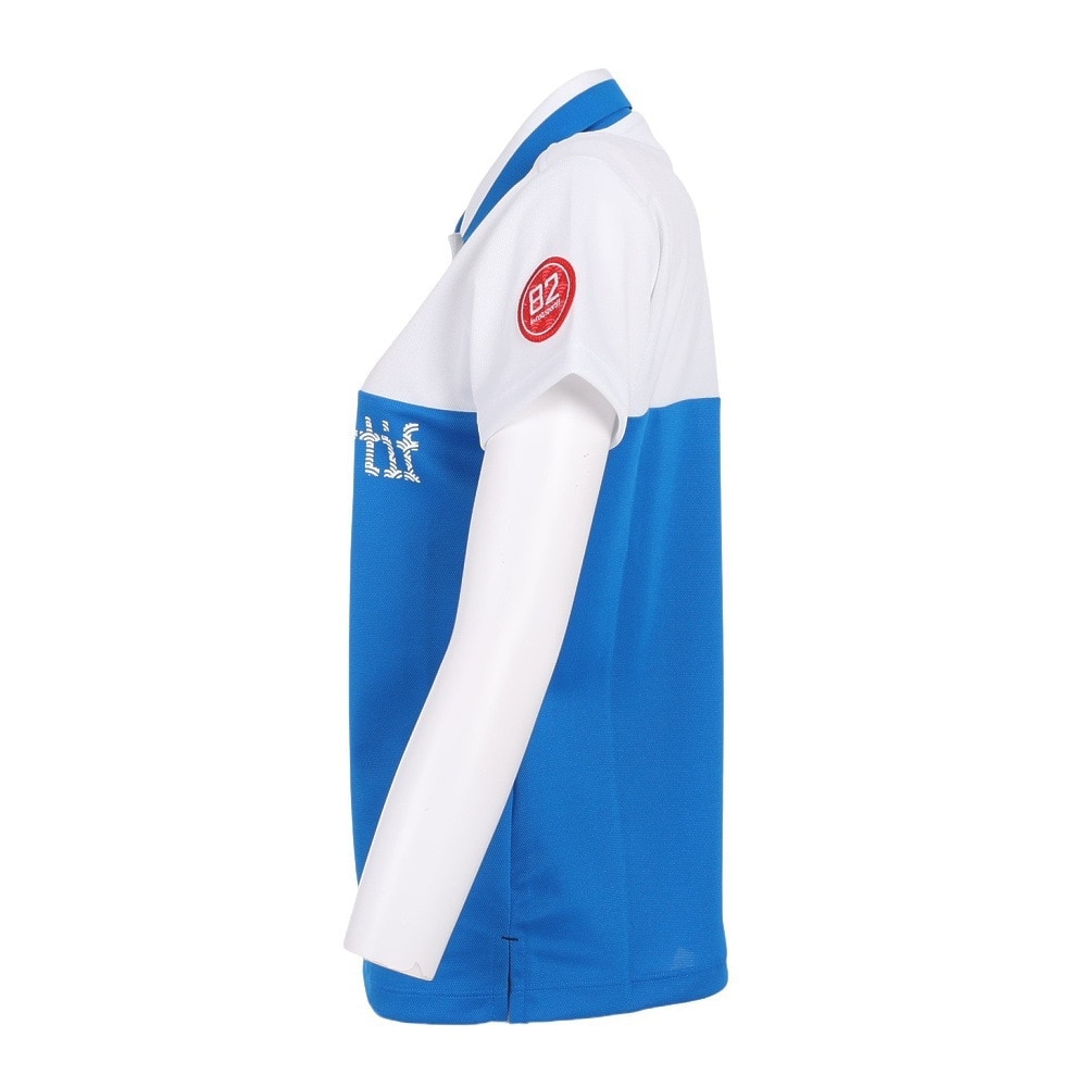 ルコックゴルフ（レディース）ゴルフウェア 吸汗 胸切替半袖シャツ QGWPJA31XB-BL00