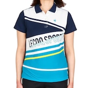 ルコックゴルフ（レディース）ゴルフウェア 吸汗 速乾 ストレッチ カラーブロックロゴポロシャツ QGWTJA10 NV00