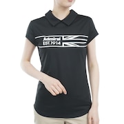 (レディース)ゴルフウェア バックファスナー ハーフジップ 半袖 Tシャツ ADLA328-BLK