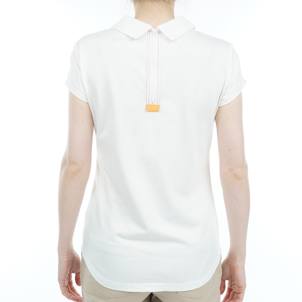 アドミラル ゴルフ（Admiral GOLF）（レディース）ゴルフウェア バックファスナー ハーフジップ 半袖 Tシャツ ADLA328-WHT