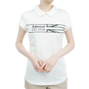 (レディース)ゴルフウェア バックファスナー ハーフジップ 半袖 Tシャツ ADLA328-WHT