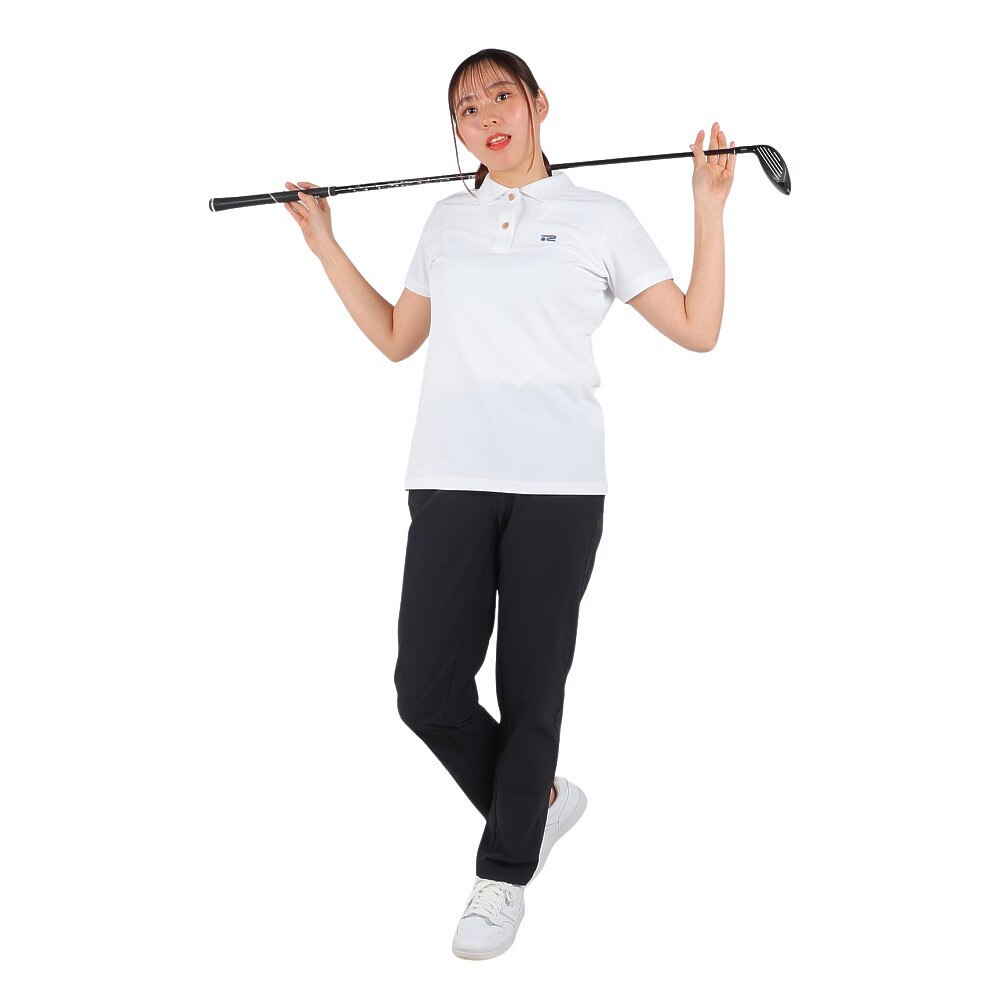 ROSASEN（レディース）ゴルフウェア 吸水 速乾 エコハイゲージ裏カノコ半袖ポロシャツ 045-28241-005
