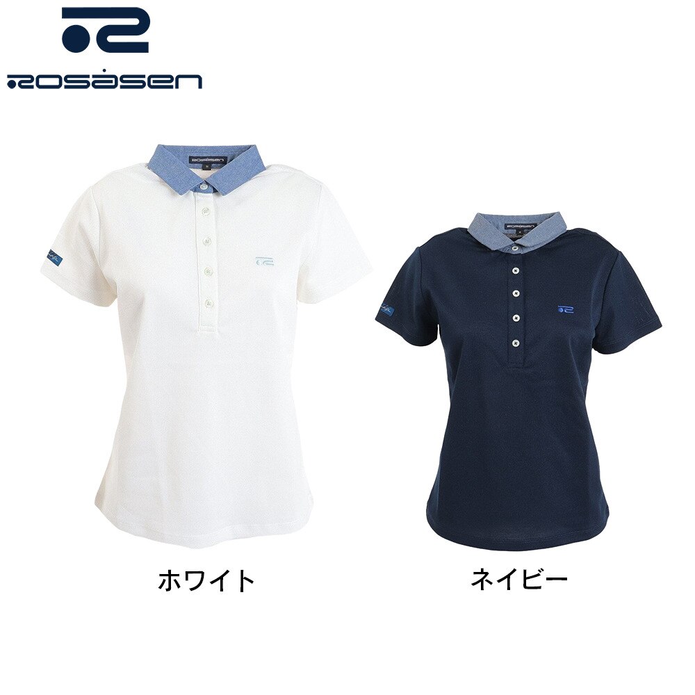 ROSASEN（レディース）ゴルフウェア 吸汗 速乾 ドライ ストレッチ半袖ポロシャツ 045-28441-098