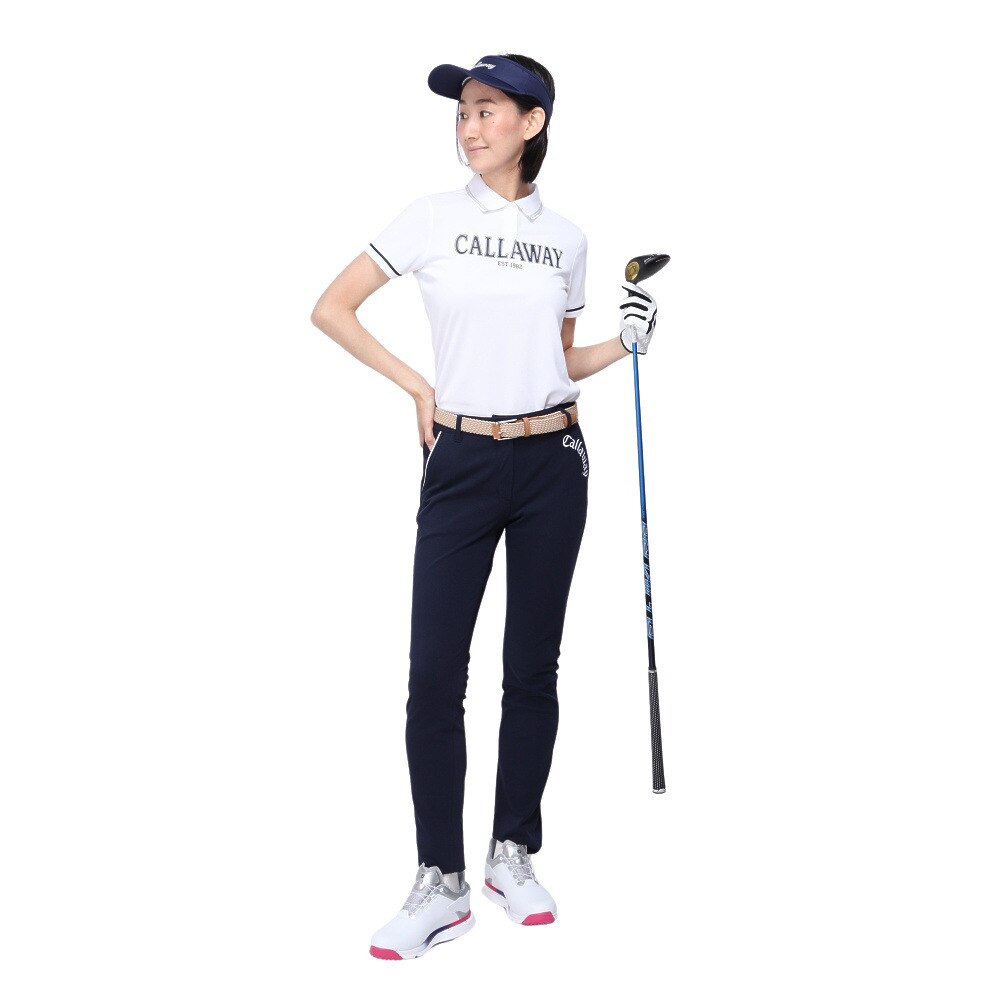 キャロウェイ（CALLAWAY）（レディース）ゴルフウェア プリントカノコ半袖ポロシャツ C23134200-1030