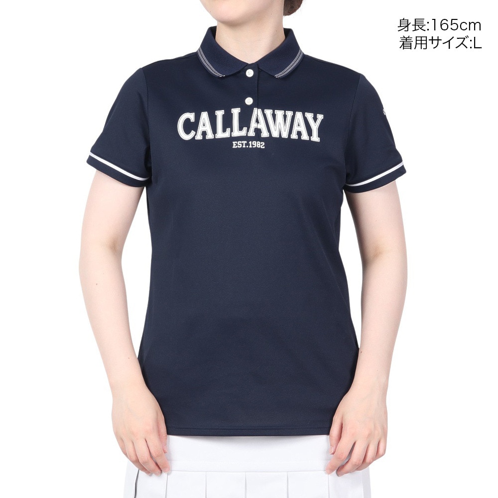 キャロウェイ（CALLAWAY）（レディース）ゴルフウェア プリントカノコ 半袖ポロシャツ C23134200-1120