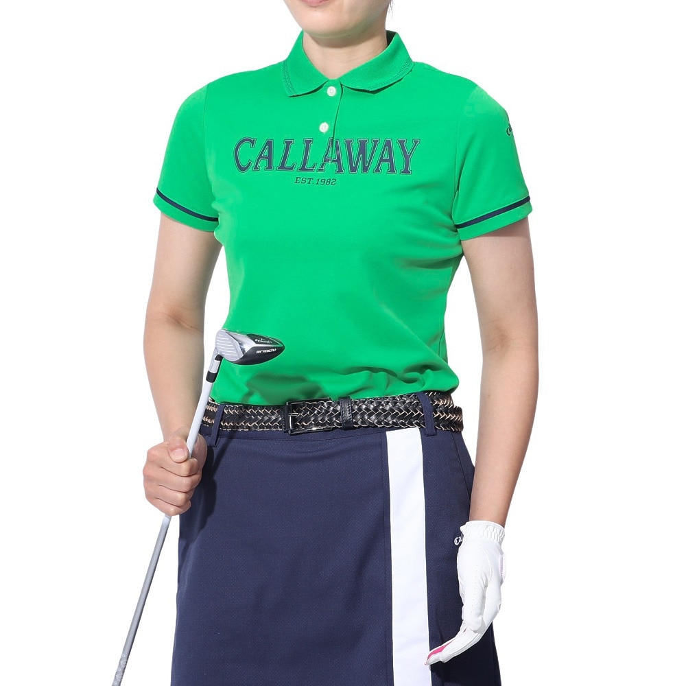 キャロウェイ（CALLAWAY）（レディース）ゴルフウェア プリントカノコ半袖ポロシャツ C23134200-1140