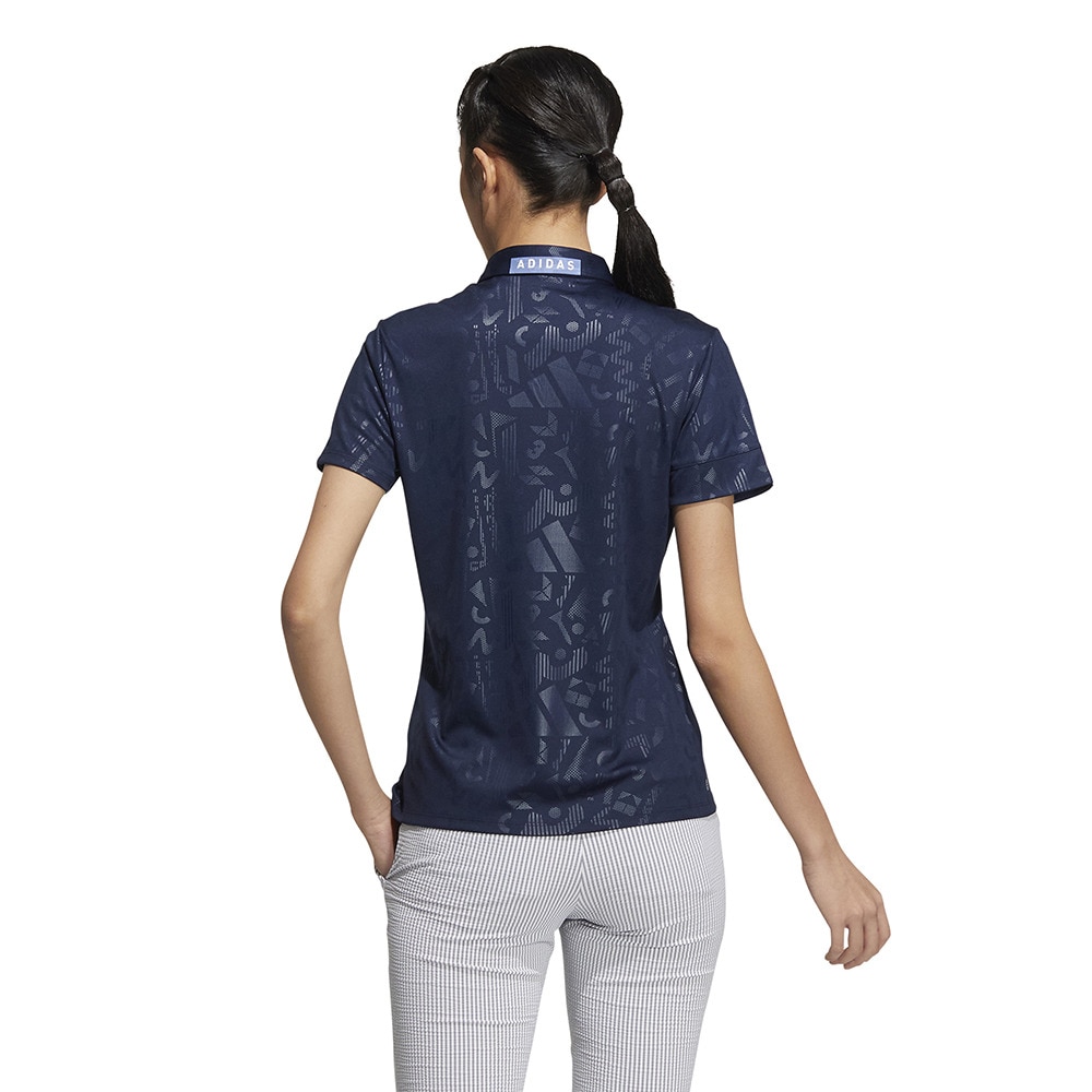 アディダス(adidas)(レディース)ゴルフウェア 吸汗 速乾 エンボスプリント 半袖ボタンダウンシャツ NMJ49-HS6996NV ゴルフ 用品はヴィクトリアゴルフ 60%OFF セール アウトレット adidas アディダス レディース ゴルフウェア 半袖 ボタンダウンシャツ ストレッチ 21SS 23246 ホワイト